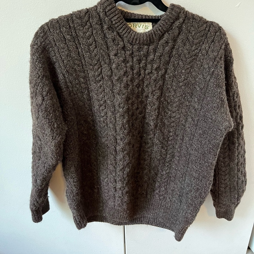 Chocolate Orvis Irish Wool Sweater